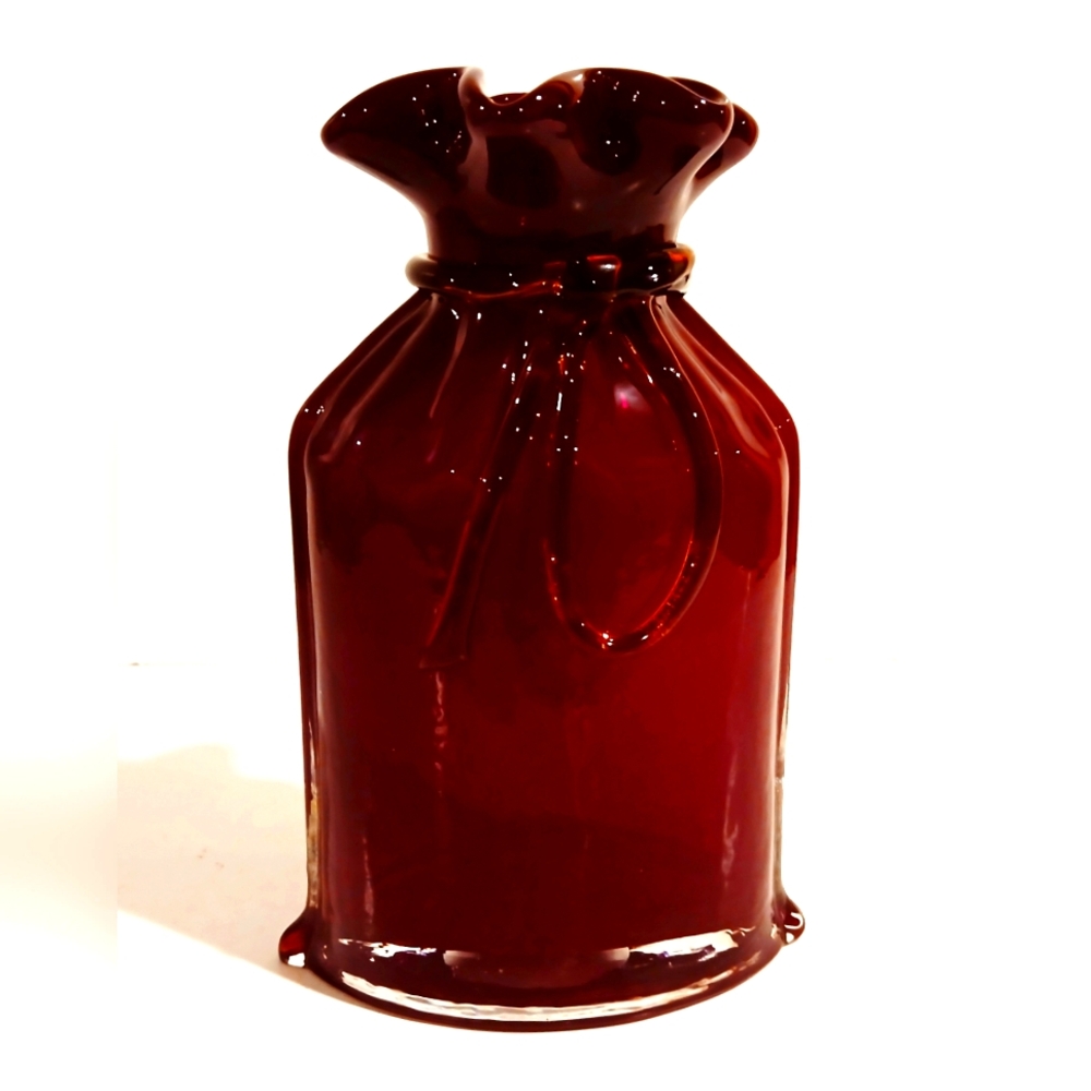 Vintage Red Blown Glass Vase
